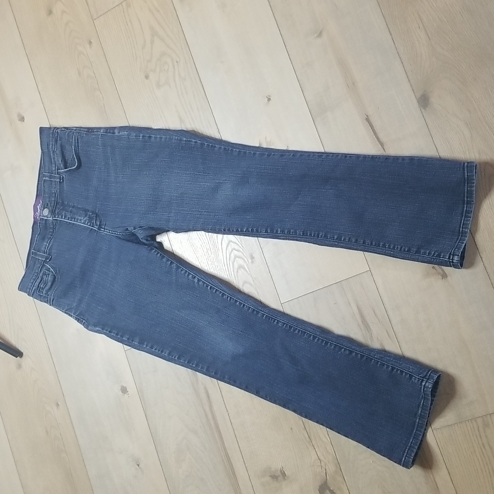 NYDJ Lift tuck Straight Jean's with bedazzled pockets - Picture 3 of 7